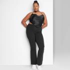 Women's Plus Size High-waisted Flare Leggings - Wild Fable Black