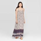 Women's Printed Strappy V-neck Maxi Sundress - Knox Rose White