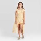 Girls' Smocked Walk-through Floral Dress - Art Class Yellow S, Girl's,