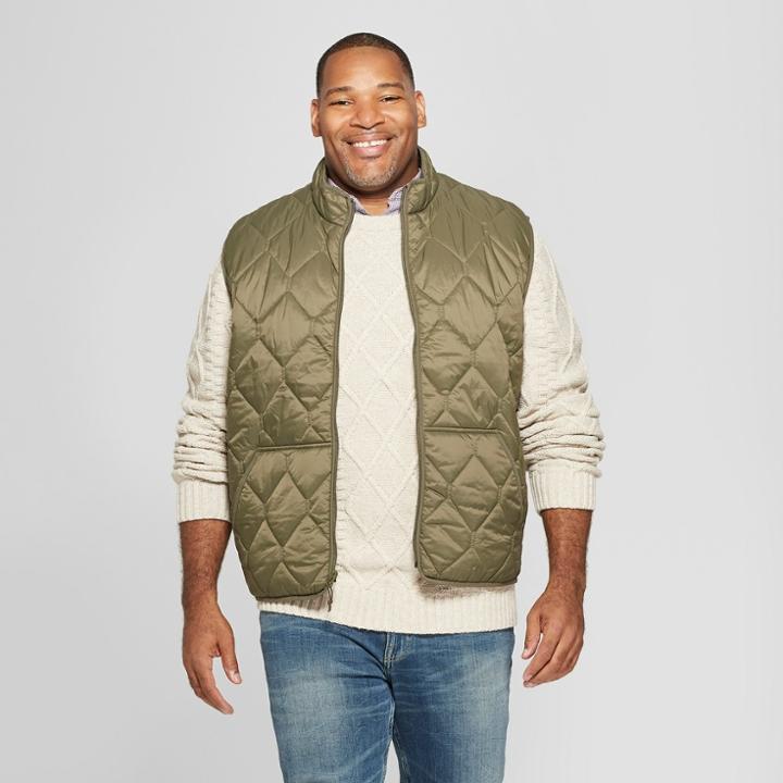 Target Men's Big & Tall Lightweight Quilted Vest - Goodfellow & Co Muddied Basil