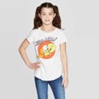 Looney Tunes Girls' Tweety That's All Folks Short Sleeve T-shirt - White