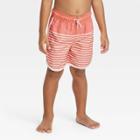 Toddler Boys' Striped Swim Shorts - Cat & Jack Orange
