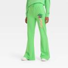 Star Wars Women's St. Patrick's Day Baby Yoda Wide Leg Graphic Pants - Green