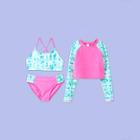 More Than Magic Girls' Long Sleeve Tie-dye 3pc Bikini Set - More Than