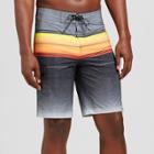 Men's 10 Ombre Orange Stripe Board Shorts - Goodfellow & Co Black