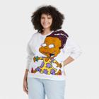 Nickelodeon Women's Plus Size Susie Cropped Graphic Sweatshirt - White