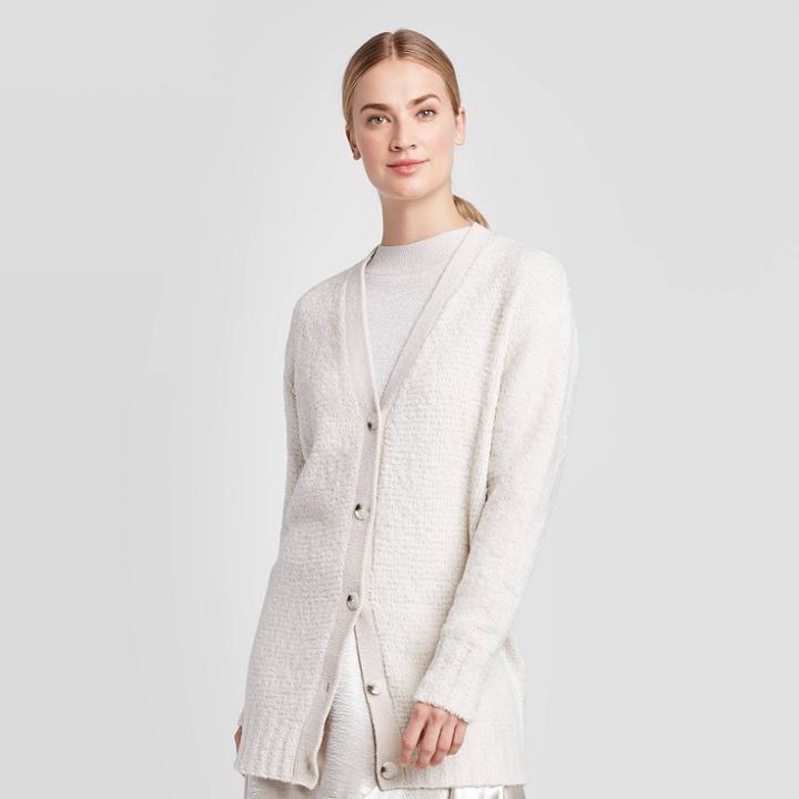 Women's Long Sleeve Boyfriend Cardigan - Prologue Cream Xs, Women's, Ivory