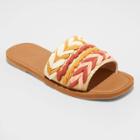 Women's Eve Square Toe Raffia Slide Sandals - Universal Thread Natural