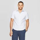 Men's Jacquard Short Sleeve Novelty Button-down Shirt - Goodfellow & Co White