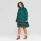 Women's Plus Size Christmas Tree Dress - Well Worn (juniors') Green