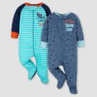 Gerber Baby Boys' 2pk Cool Shark Sleep N' Play - Blue Newborn