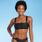 Juniors' Square Neck Bralette Bikini Top - Xhilaration Black D/dd Cup