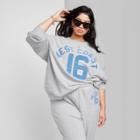 Women's Plus Size Ascot + Hart West Coast Long Sleeve Graphic T-shirt - Gray