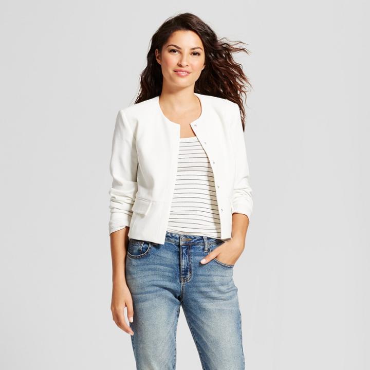 Women's Collarless Blazer - A New Day Cream (ivory)