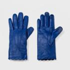 Women's Leather Scallops Gloves - A New Day Blue