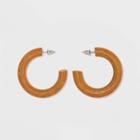 Wood Hoop Earrings - Universal Thread Natural, Women's, Brown