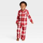 Toddler Tartan Plaid 2pc Pajama Set - Hearth & Hand With Magnolia Red/cream
