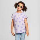 Girls' Polka Dots Short Sleeve Pocket T-shirt - Cat & Jack Purple