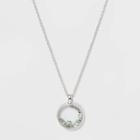 Boxed Silver Plated Shaker Pendant With Crystals Necklace - A New Day Crystal Green, Women's