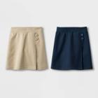 Girls' 2pk Knit Uniform Skort - Cat & Jack Khaki/navy