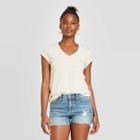 Women's Striped Relaxed Fit Short Sleeve V-neck T-shirt - Universal Thread Blue