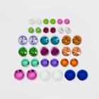 Anodized And Crystal Cubic Zirconia Stud Earring Set 18pc - Wild Fable , Blue/green/pink