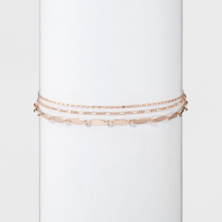 Target Women's Choker With Layered Chain - Rose Gold