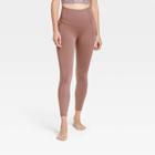 Women's Contour Shirred Brushed Back High-waisted 7/8 Leggings 25 - All In Motion Brown