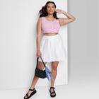 Women's Plus Size Woven Tennis Mini A-line Skirt - Wild Fable White
