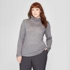 Women's Plus Size Long Sleeve Mock Neck T-shirt - Prologue Heather Gray X