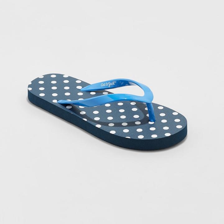 Girls' Mari Polka Dot Flip Flop Sandals - Cat & Jack Blue