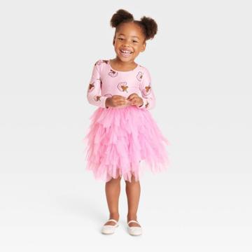 Toddler Girls' Afro Unicorn Printed Tutu Dress - Pink