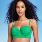 Women's Light Lift Shirred Cup Bikini Top - Shade & Shore Green