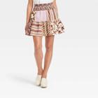 Women's High-rise Tiered Mini A-line Skirt - Universal Thread Patchwork