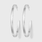 Silver Plated Flat Hoop Earrings - A New Day