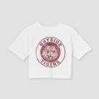 Girls' Saved By The Bell Bayside Tigers Cropped Short Sleeve Graphic T-shirt - White