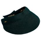 Scala Pronto Women's Paper Braid Visor With Hook And Loop Back - Black