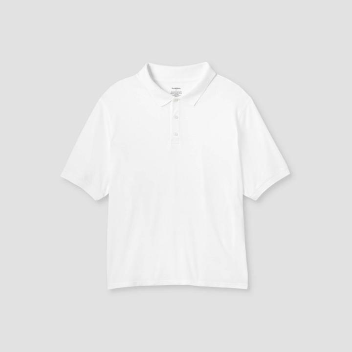 Men's Big & Tall Loose Fit Adaptive Polo Shirt - Goodfellow & Co White