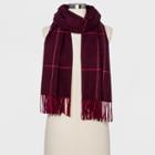 Women's Plaid Blanket Scarf - A New Day Navy, Red