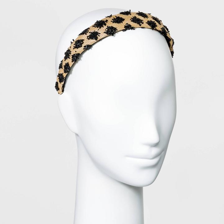 Raffia With Fringe Detail Headband - A New Day Black