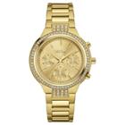 Caravelle New York By Bulova Women's Chronograph Gold-tone Stainless Steel Bracelet Watch - 44l179, Size: