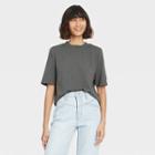 Women's Short Sleeve Round Neck T-shirt - Universal Thread Dark Gray