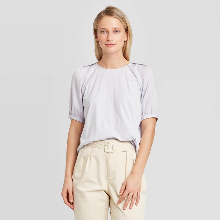Women's Short Sleeve Round Neck T-shirt - Who What Wear Arctic Ice Xs, Women's, Arctic White