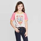 Girls' Toy Story Logo Ringer Short Sleeve T-shirt - Pink/gray