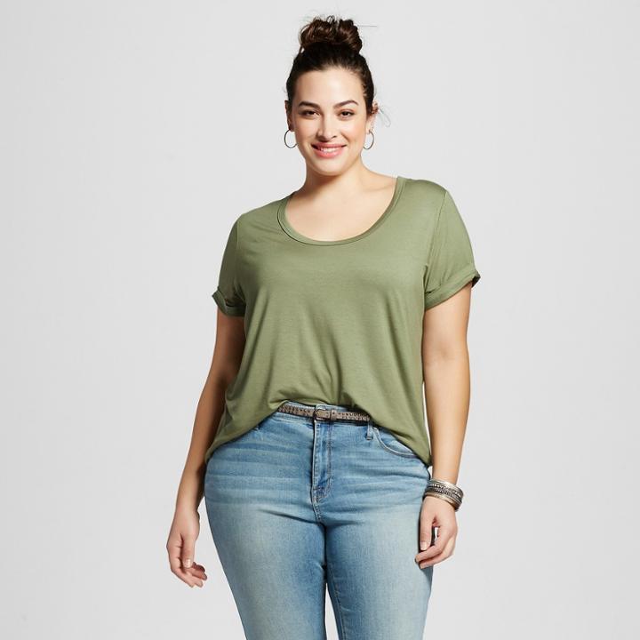 Women's Plus Size Perfect T-shirt - Ava & Viv Green