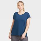 Women's Cap Sleeve Perforated T-shirt - All In Motion Navy S, Women's, Size: