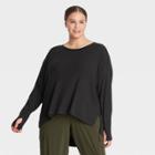 Women's Plus Size Long Sleeve Ribbed Tunic - All In Motion Black