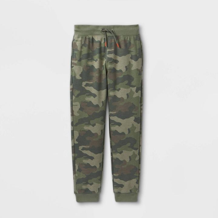 Boys' French Terry Knit Jogger Pants - Cat & Jack Camo Green