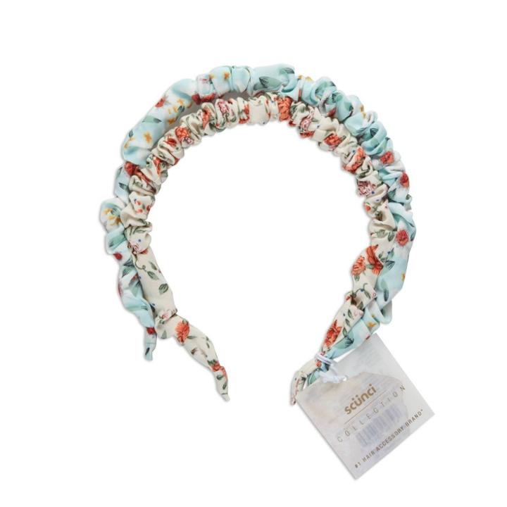 Scunci Collection Skinny Ruched Headband - Ditzy Print