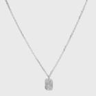Sterling Silver Cubic Zirconia Tag Pendant Necklace - A New Day